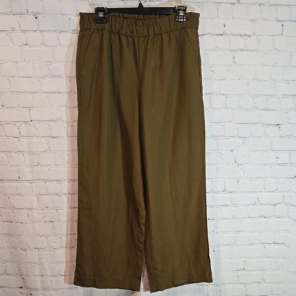 Talbots Green Pull On Wide Leg Pants Size S NWT - Picture 1 of 10